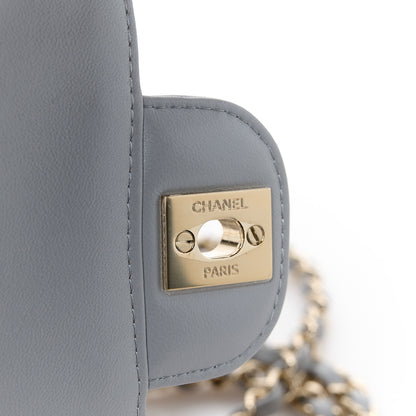 Chanel Lambskin Chevron Quilted Mini Rectangular Flap Grey 7 of 12