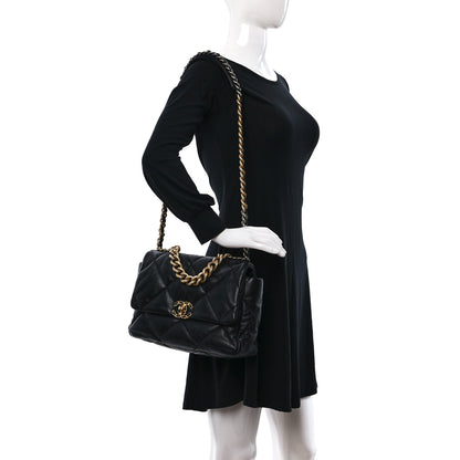 Chanel Lambskin Quilted Large Chanel 19 Flap Black 2 of 10