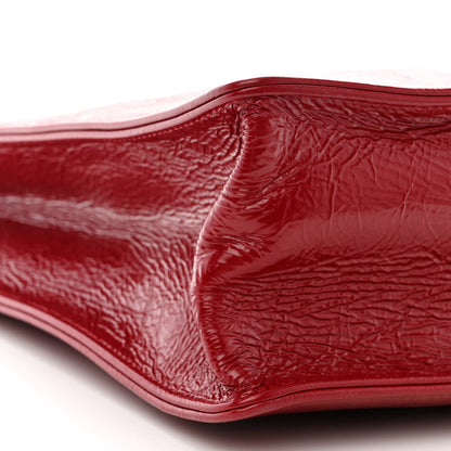 Chanel Shiny Aged Calfskin North South Shopping Bag Red 9 of 10