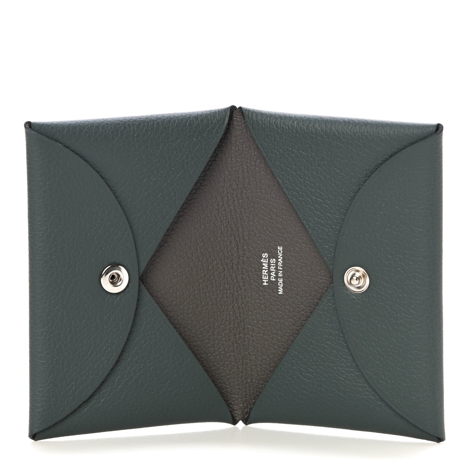 Hermes Evercolor Calvi Verso Card Case Bleu Orage Etain 5 of 9