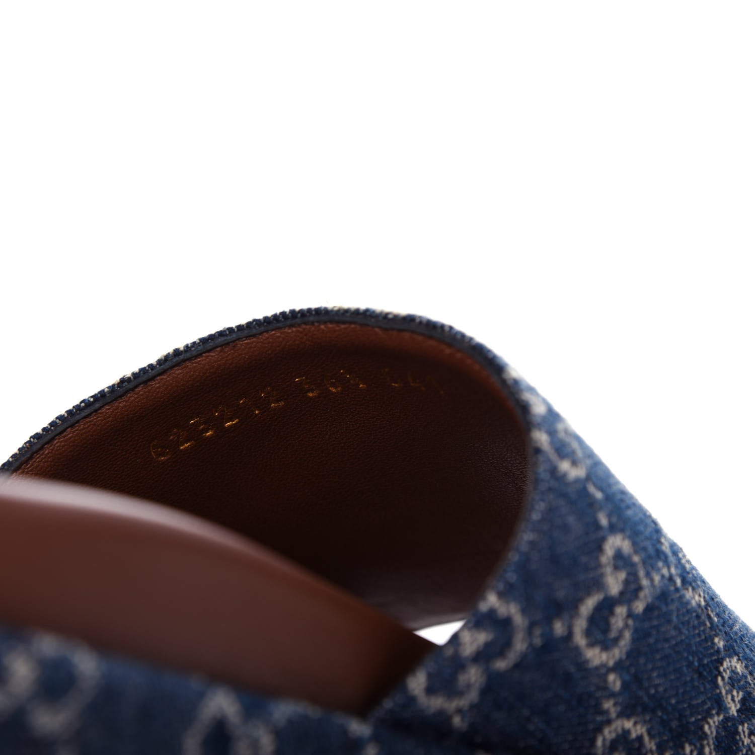 Gucci New Denim GG Monogram Angelina Platform 55mm Slide Sandals 36.5 Blue Tea 10 of 10