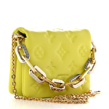 Louis Vuitton Lambskin Embossed Monogram Coussin Belt Vert Acide 3 of 8