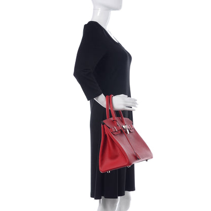 Hermes Epsom Horseshoe Birkin 30 Rouge Casaque Gris Mouette 2 of 36