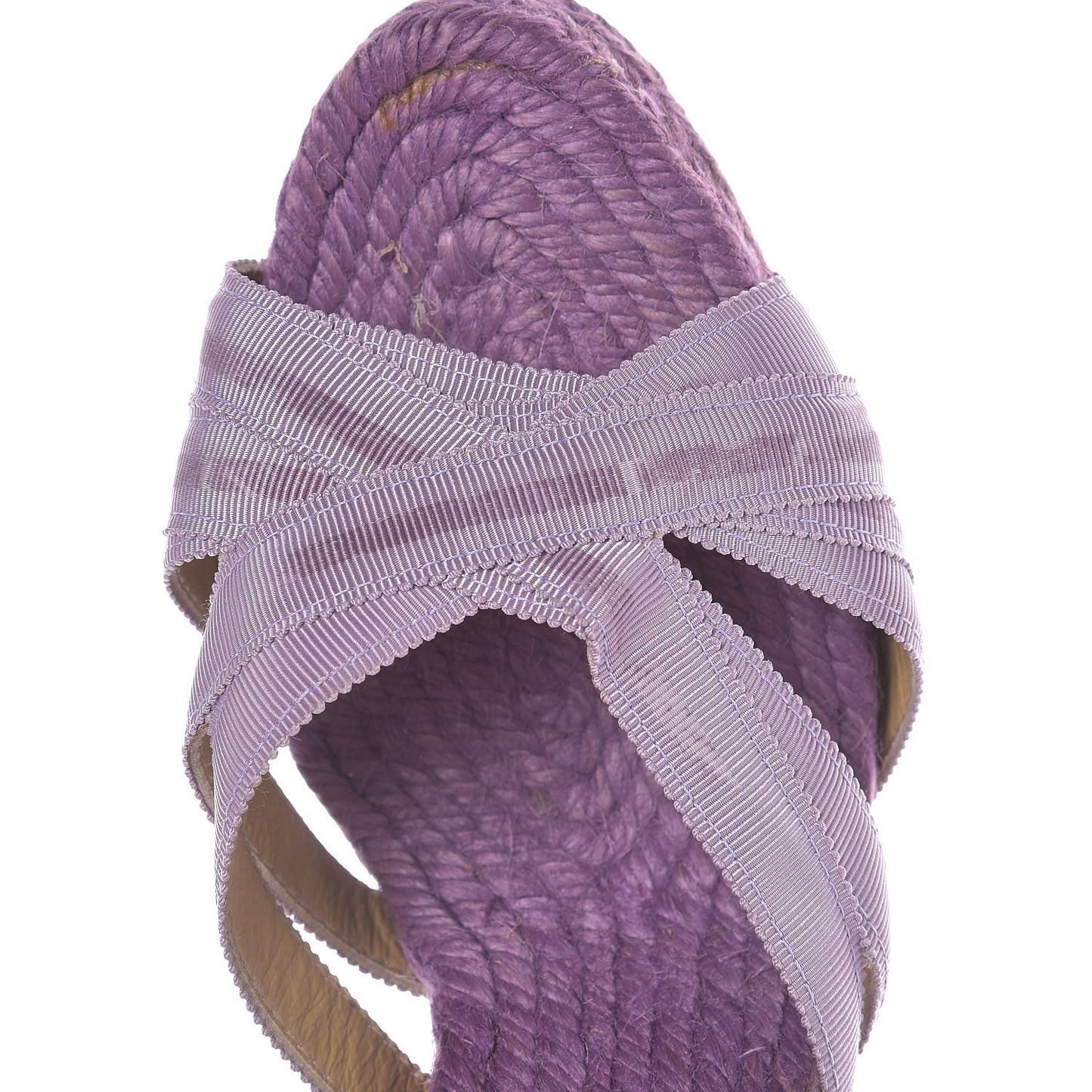 Grosgrain Cataribbon Espadrille Wedges 40 Purple