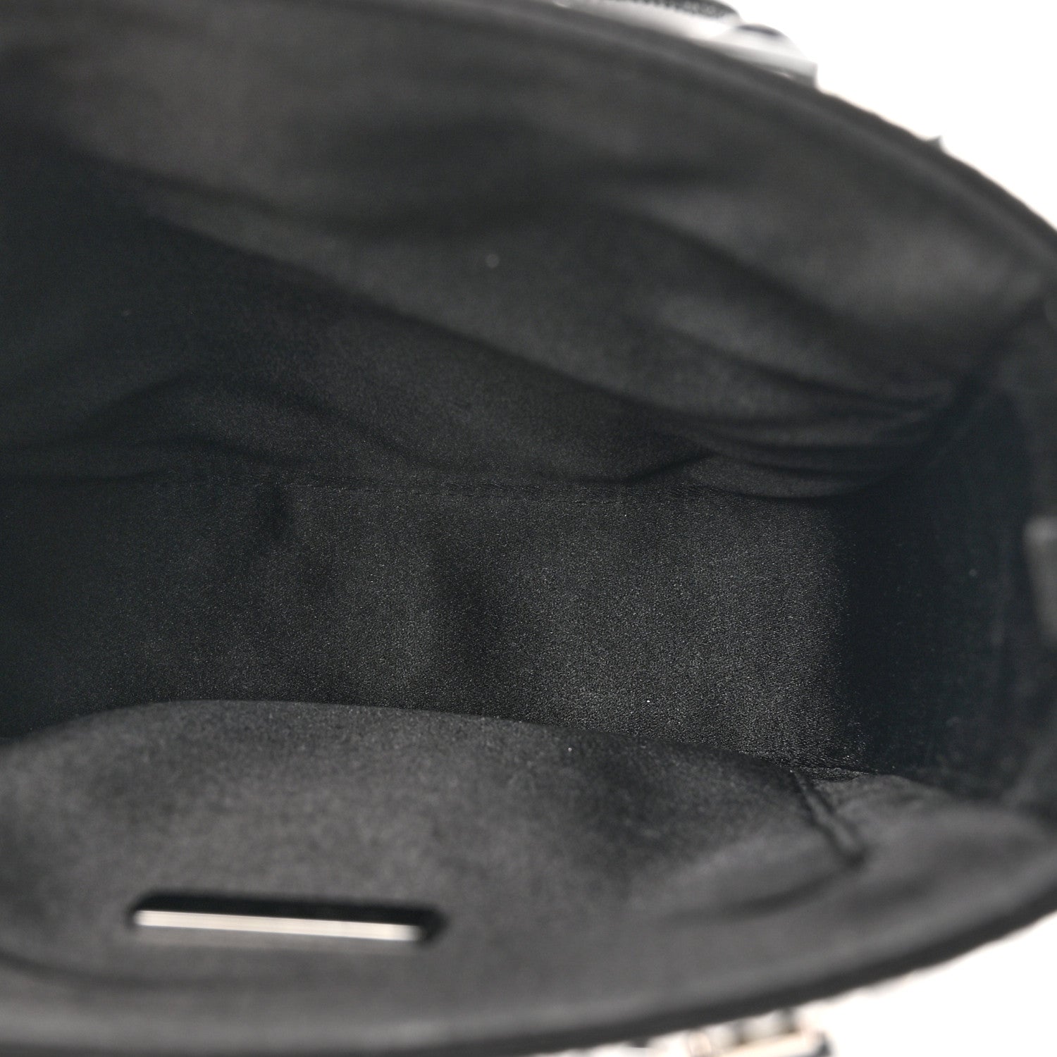 Prada Satin Crystal Metal Triangle Logo Small Double Handle Crossbody Tote Metal 5 of 9