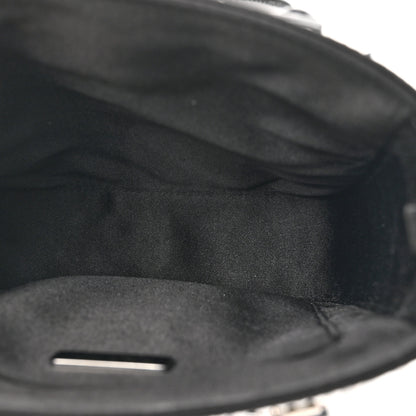 Prada Satin Crystal Metal Triangle Logo Small Double Handle Crossbody Tote Metal 5 of 9