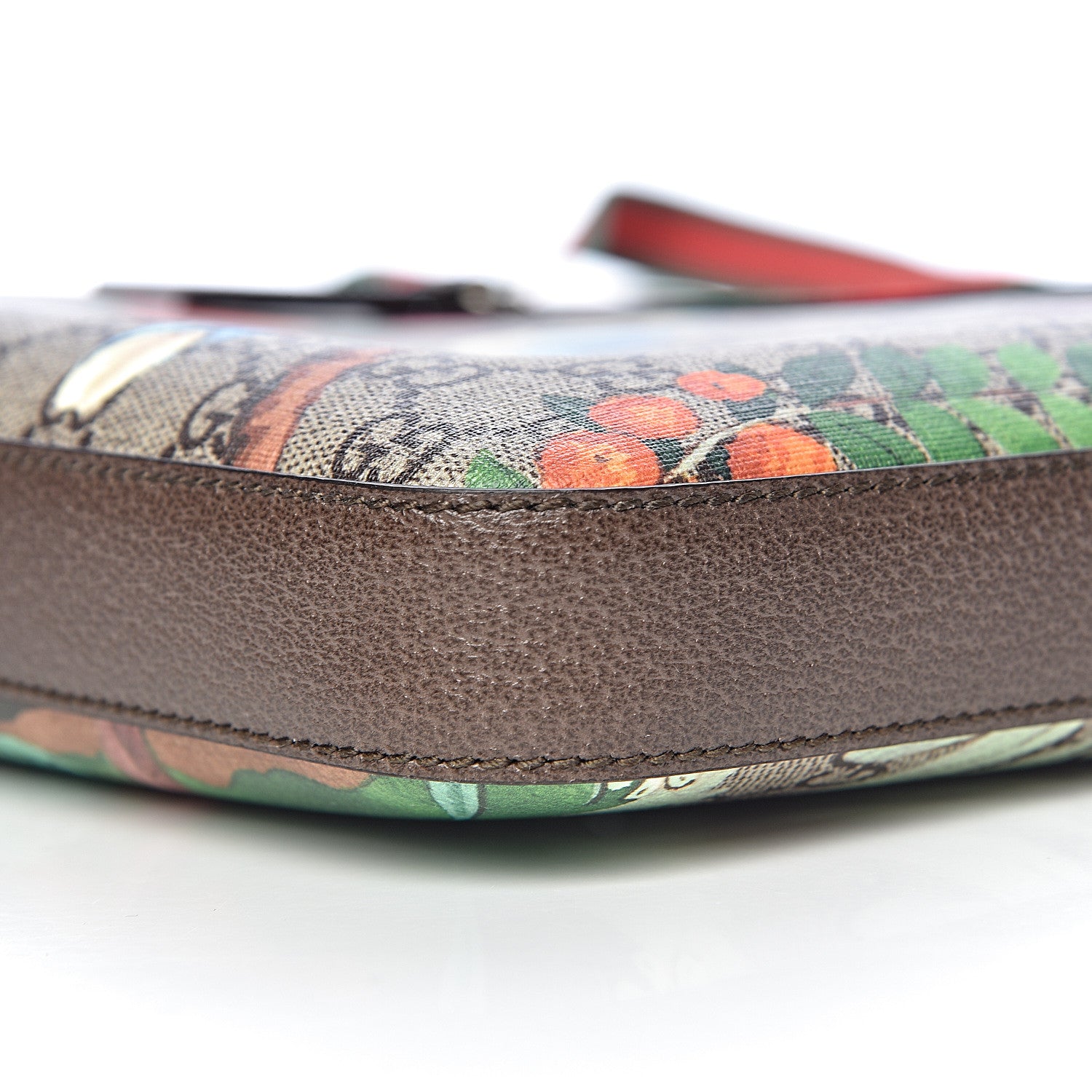 Gucci GG Supreme Monogram Tian Web Medium Flat Messenger Beige Multicolor New Acero 9 of 10