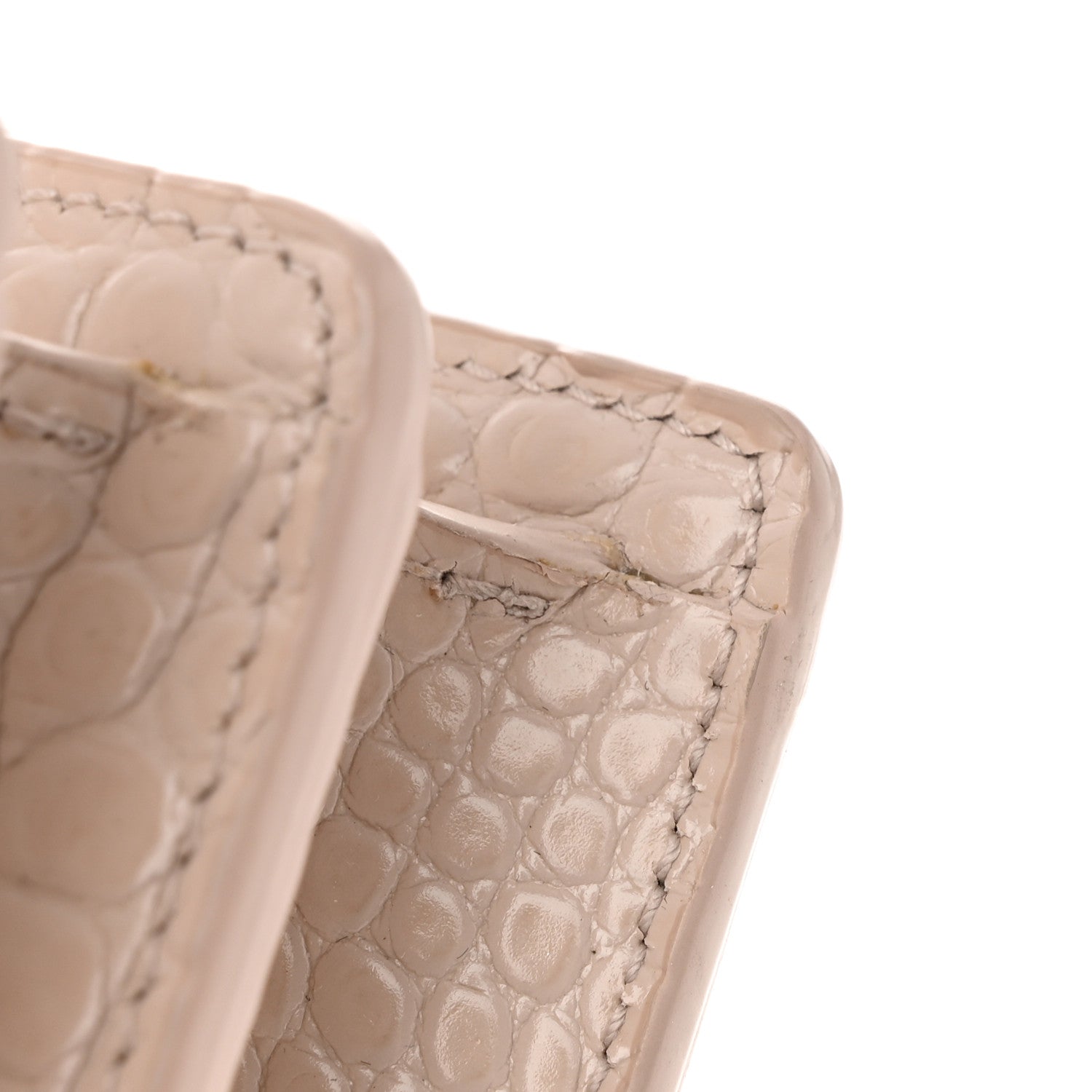 Saint Laurent Calfskin Crocodile Embossed Medium Monogram Sunset Dark Beige 23 of 30