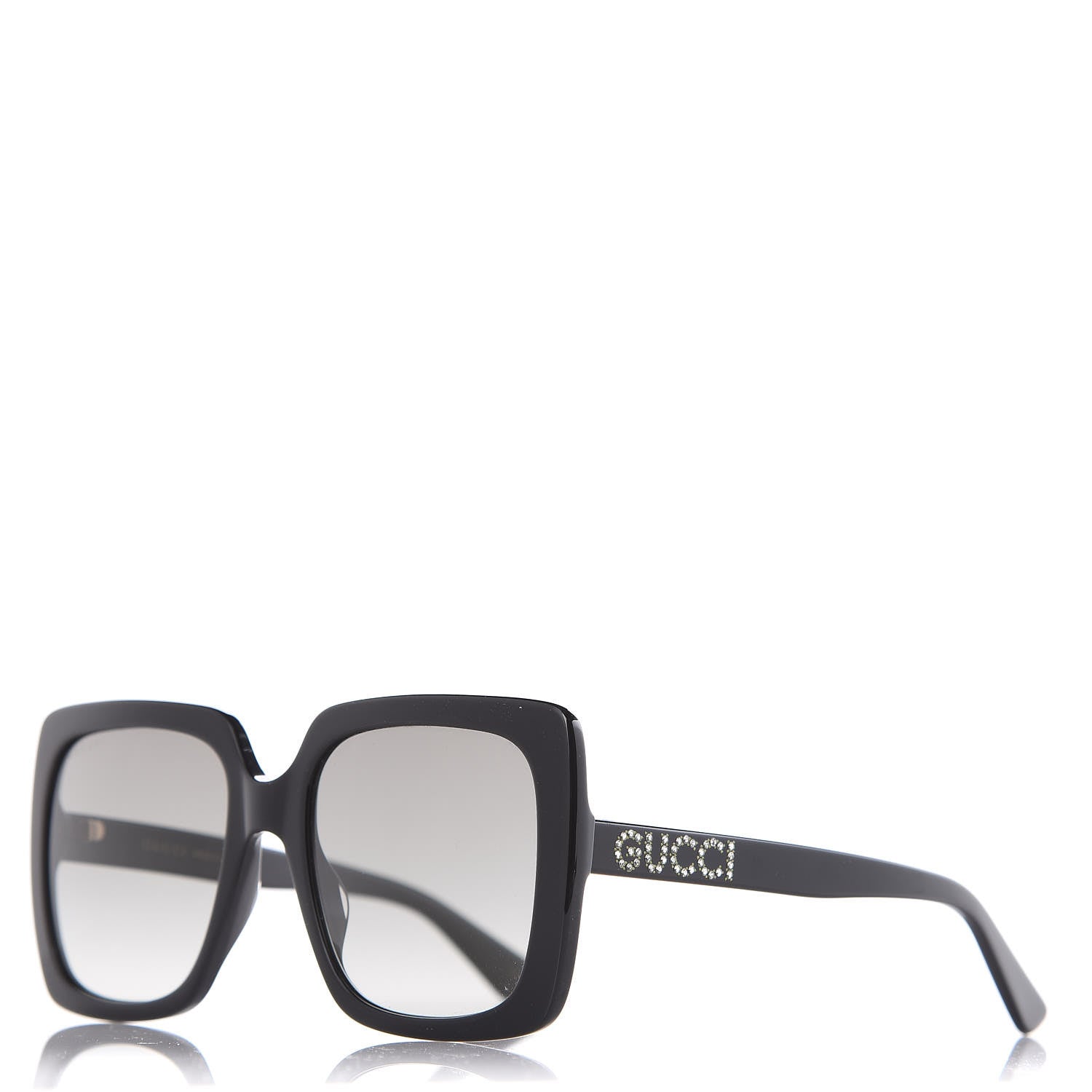 Gucci Crystal Square Frame GG Sunglasses GG0418S Black 1 of 8