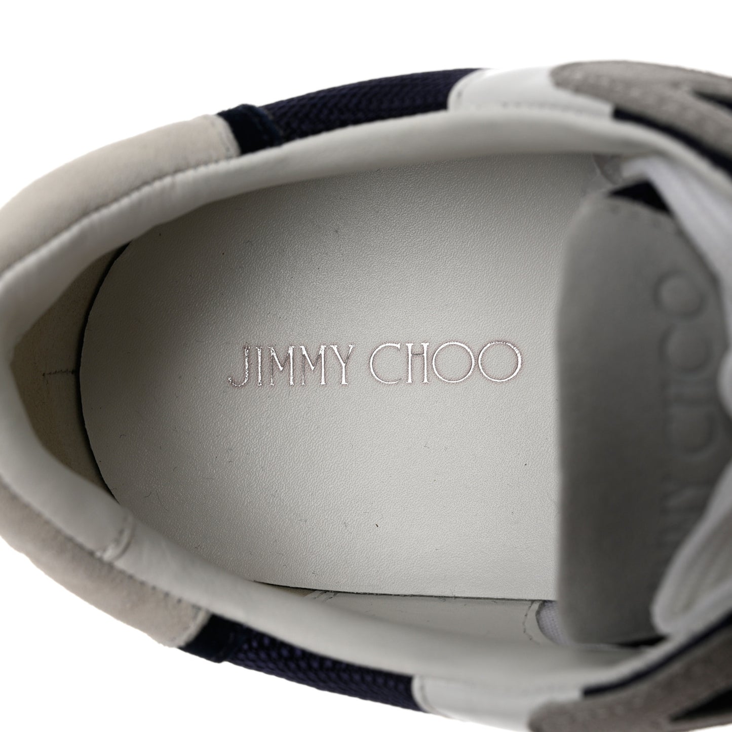 Calfskin Neoprene Mens Raine Sneakers 43 Navy Grey White