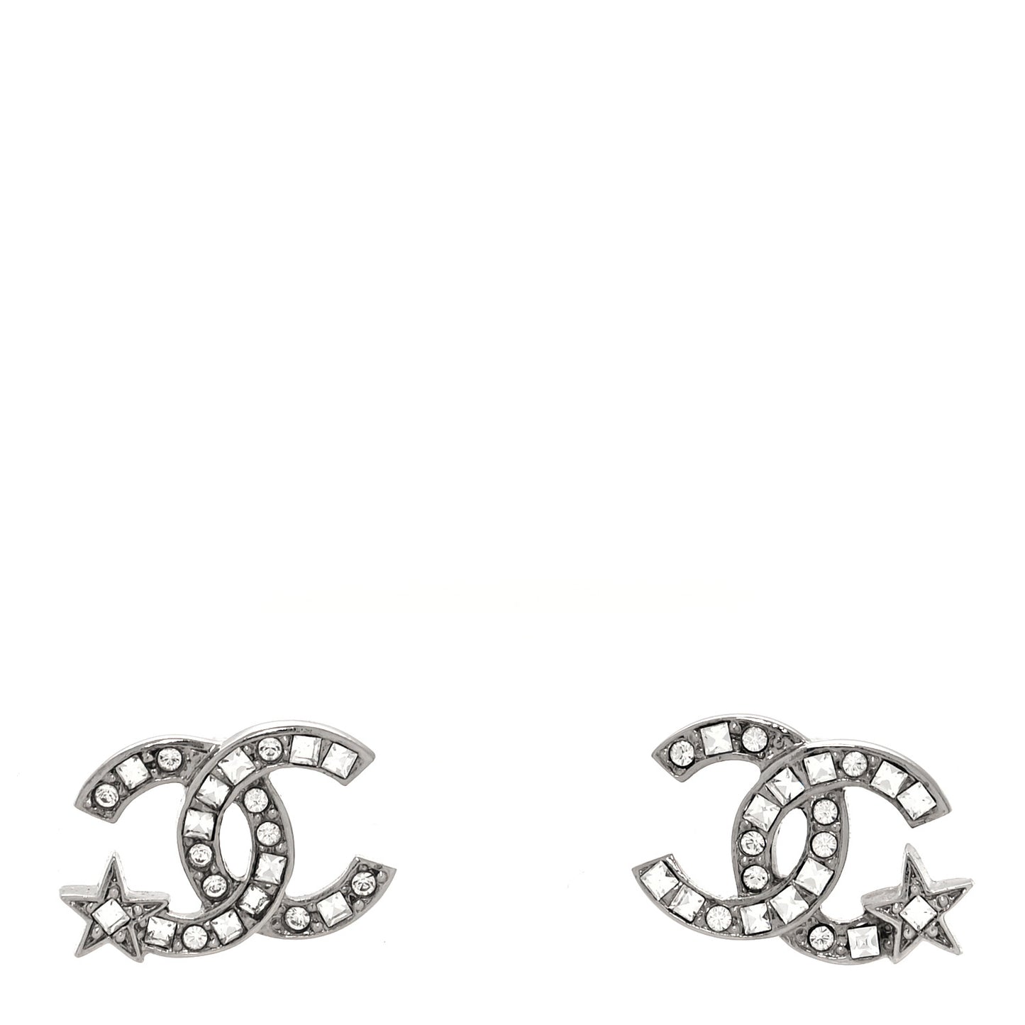 Crystal CC Starfall Earrings Silver