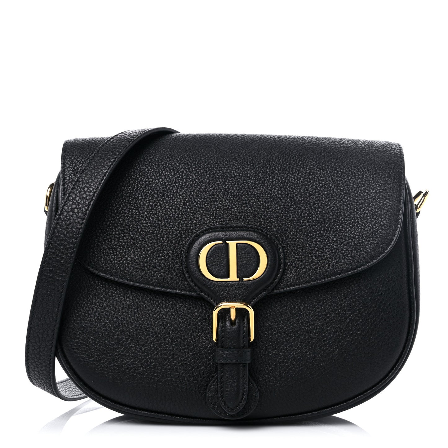 Grained Calfskin Medium Bobby Flap Black