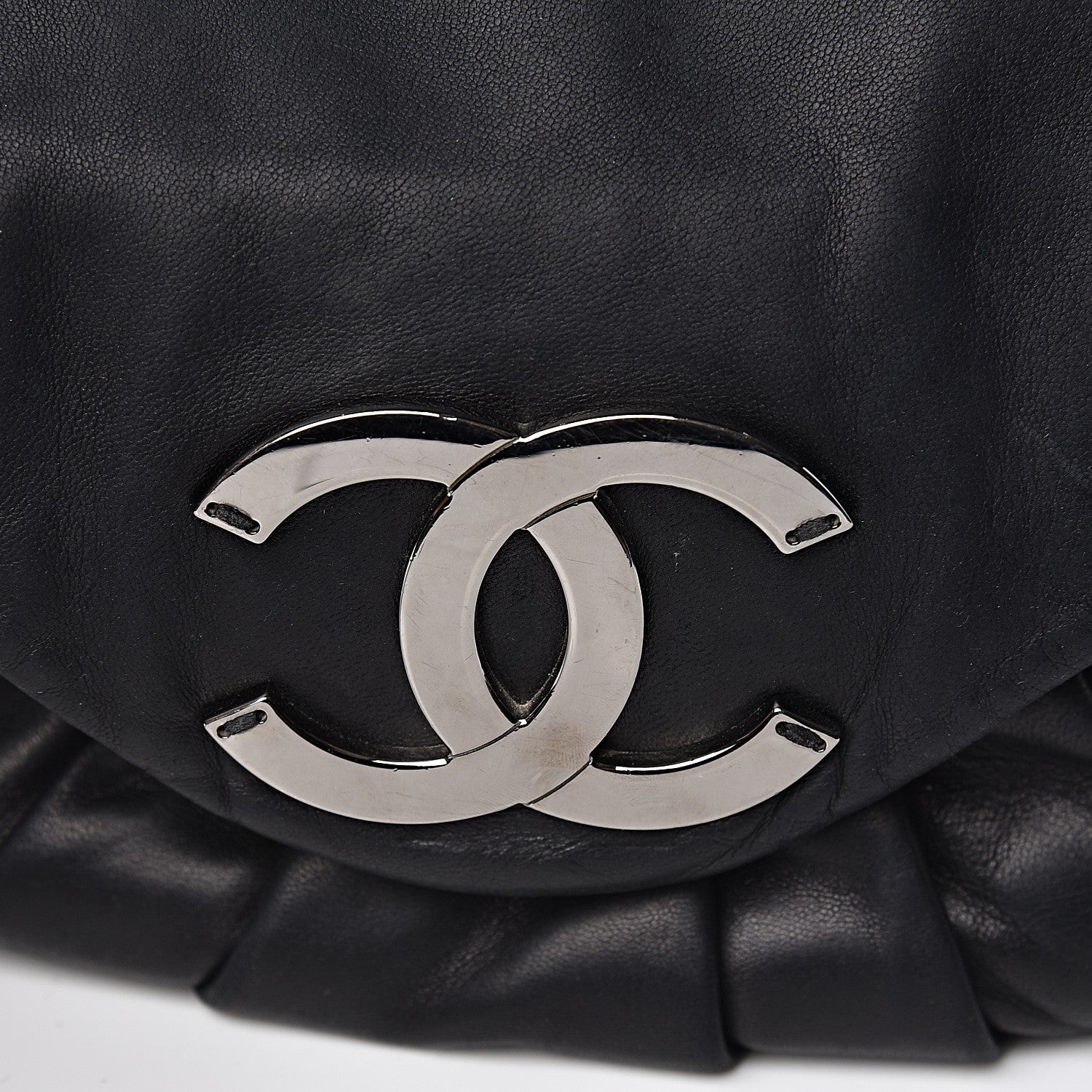 Chanel Lambskin Pleated CC Shoulder Bag Black 16 of 16
