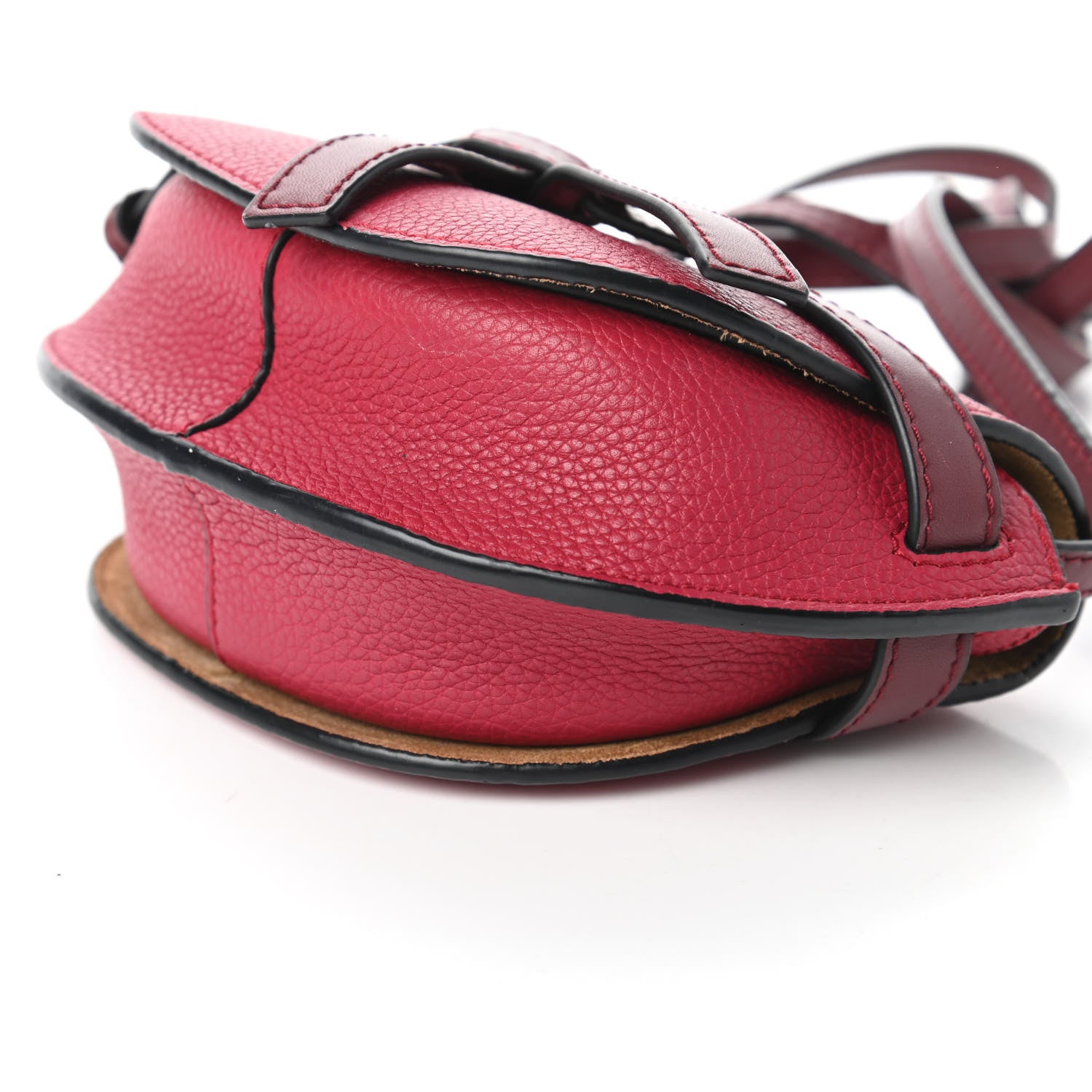 Loewe Grained Calfskin Mini Gate Crossbody Bag Raspberry Wine 7 of 10