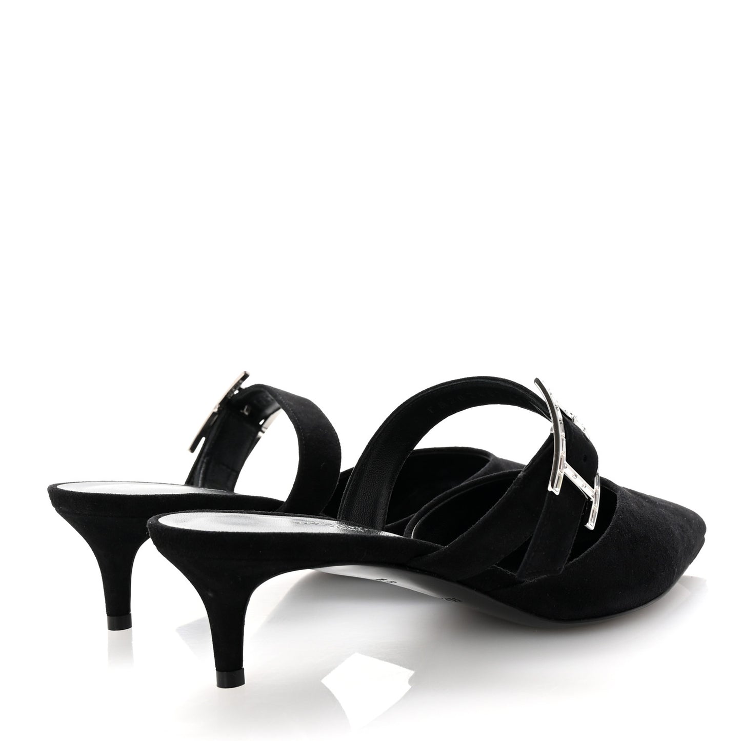 Suede Goatskin Blink Mules 37 Black