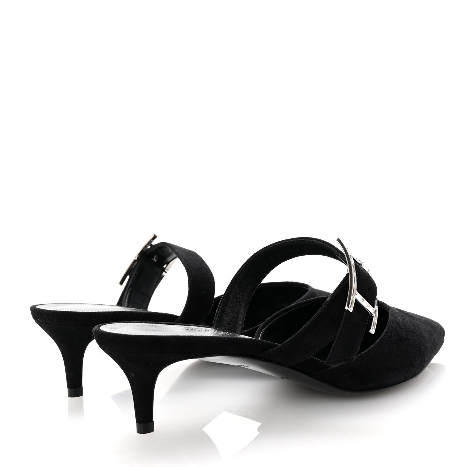 Hermes Suede Goatskin Blink Mules 37 Black 5 of 10