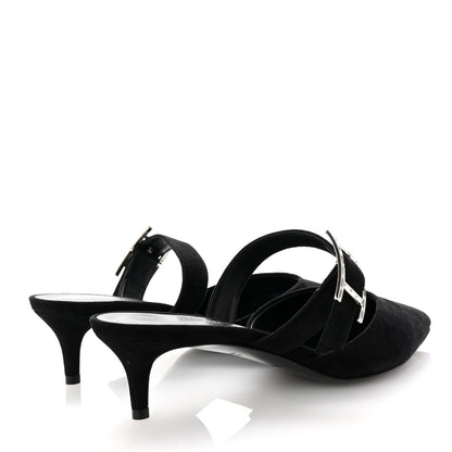 Hermes Suede Goatskin Blink Mules 37 Black 5 of 10