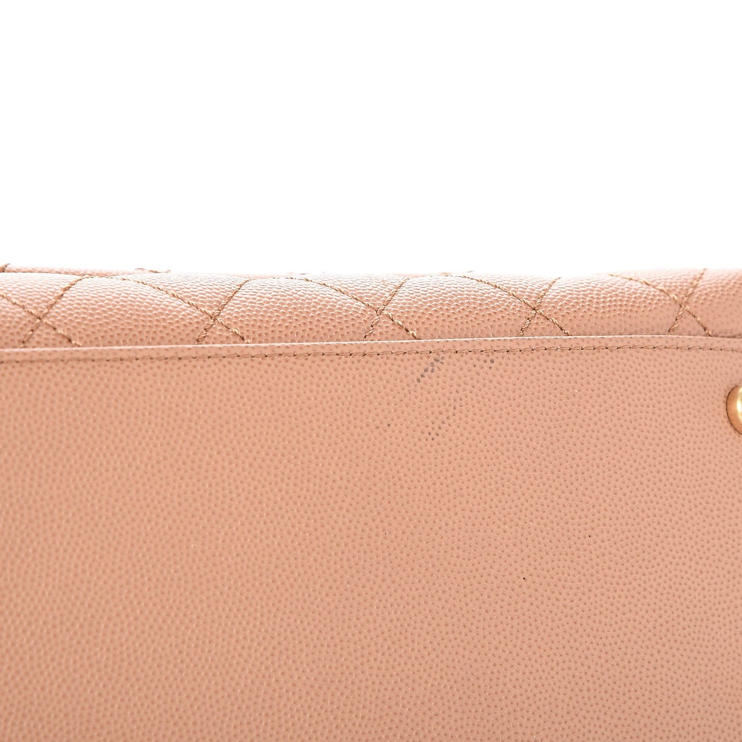 Caviar Lizard Quilted Small Coco Handle Flap Beige