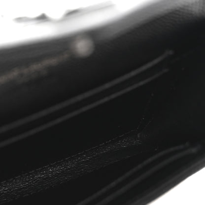 Saint Laurent Grain De Poudre Matelasse Chevron Small Monochrome Monogram Envelope Wallet Black 5 of 9