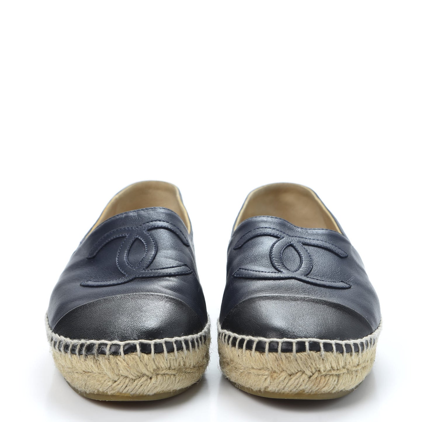 Lambskin CC Espadrilles 37 Navy Black