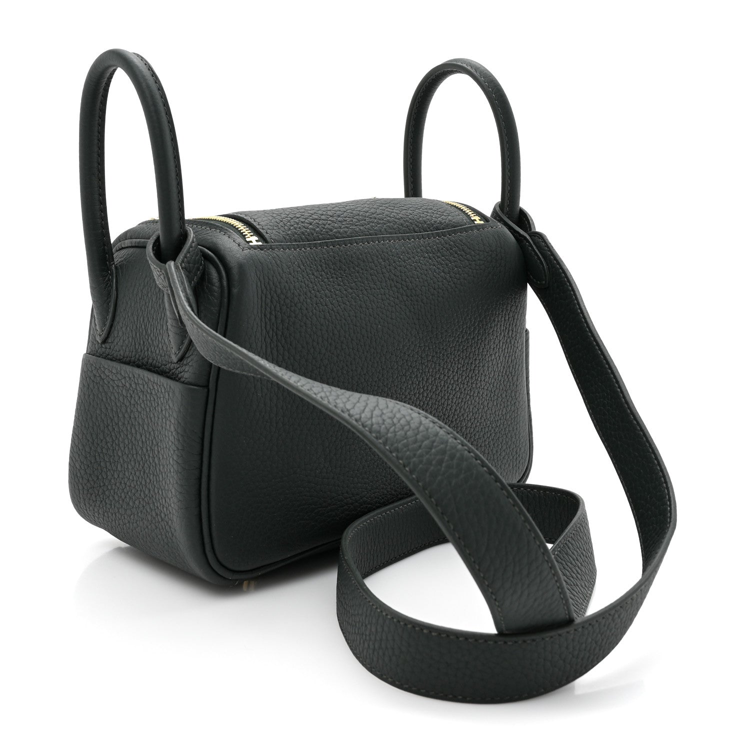 Hermes Taurillon Clemence Mini Lindy 20 Vert Fonce 3 of 11