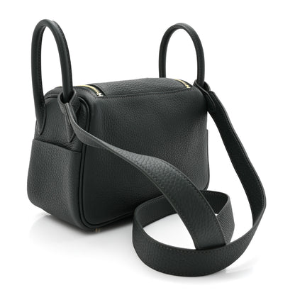 Hermes Taurillon Clemence Mini Lindy 20 Vert Fonce 3 of 11