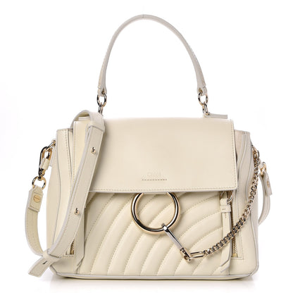 Chloe Smooth Calfskin Quilted Small Faye Day Shoulder Bag Natural White 1 of 7