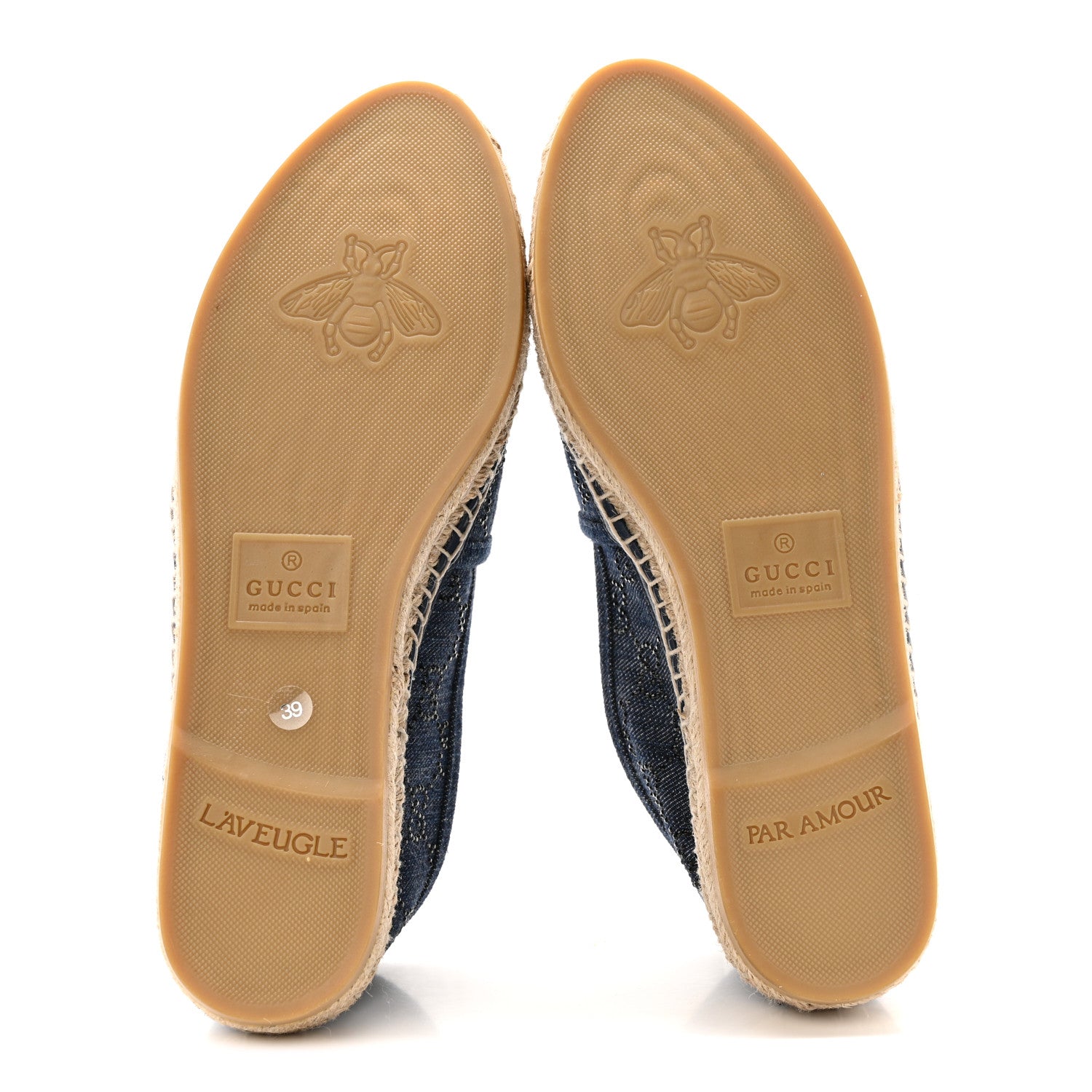 Gucci Denim Crystal GG Monogram Espadrilles 39 Blue 6 of 12