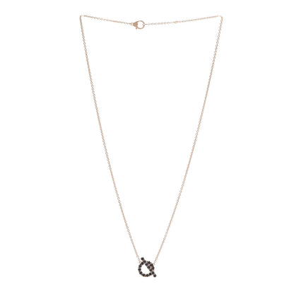 Hermes 18K Rose Gold Black Spinel Finesse Pendant Necklace 3 of 6