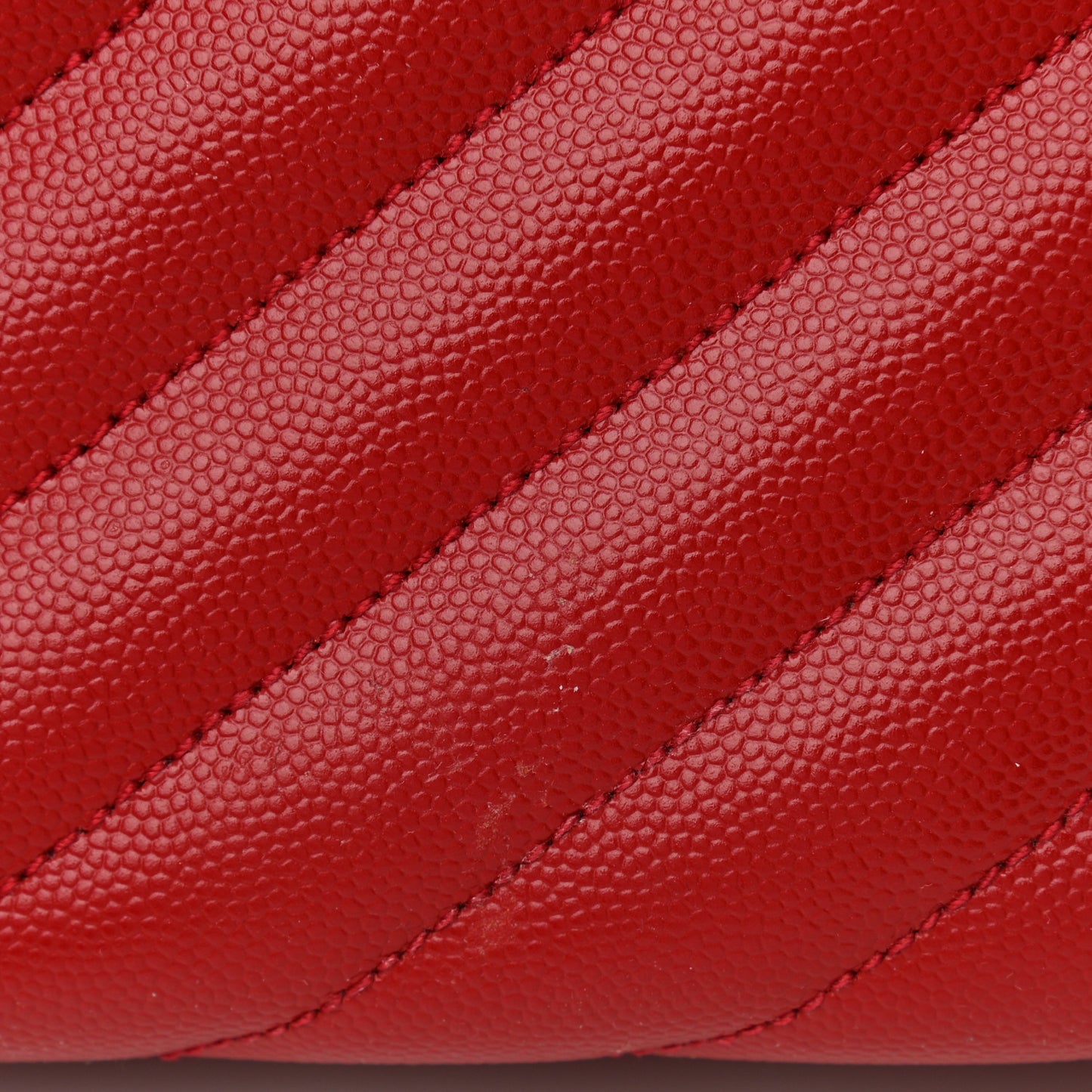 Grain De Poudre Matelasse Chevron Monogram Shopping Bag Red