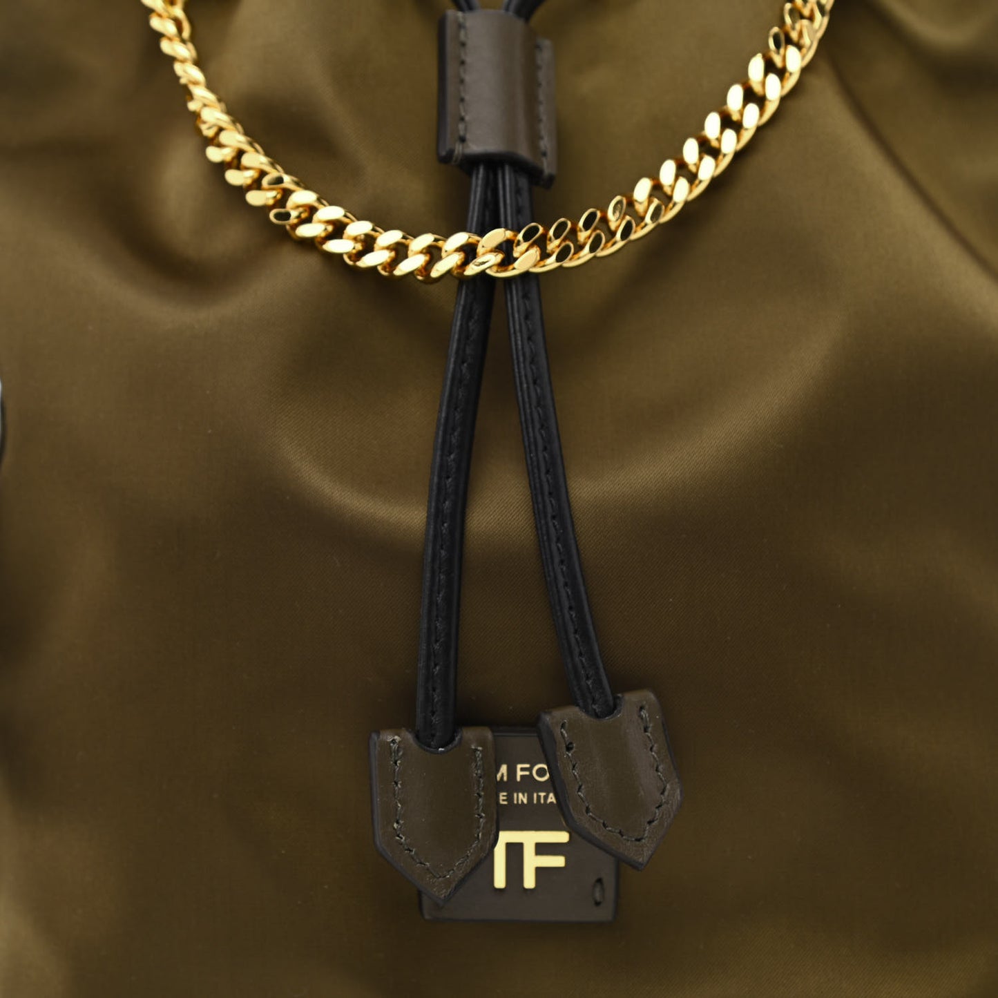 Nylon Small Disco Bucket Bag Brown
