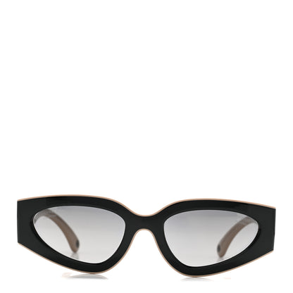 Chanel Acetate Cat Eye Sunglasses 6056 Black Beige 2 of 7