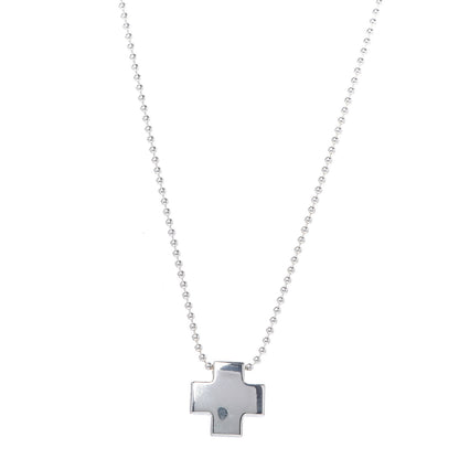 Tiffany Sterling Silver Square Cross Pendant Necklace 1 of 6