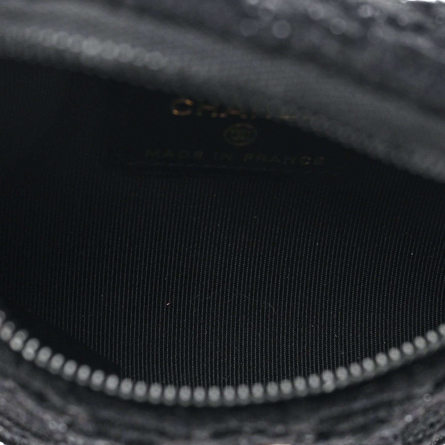Tweed Lambskin Quilted Arm Coin Purse Black