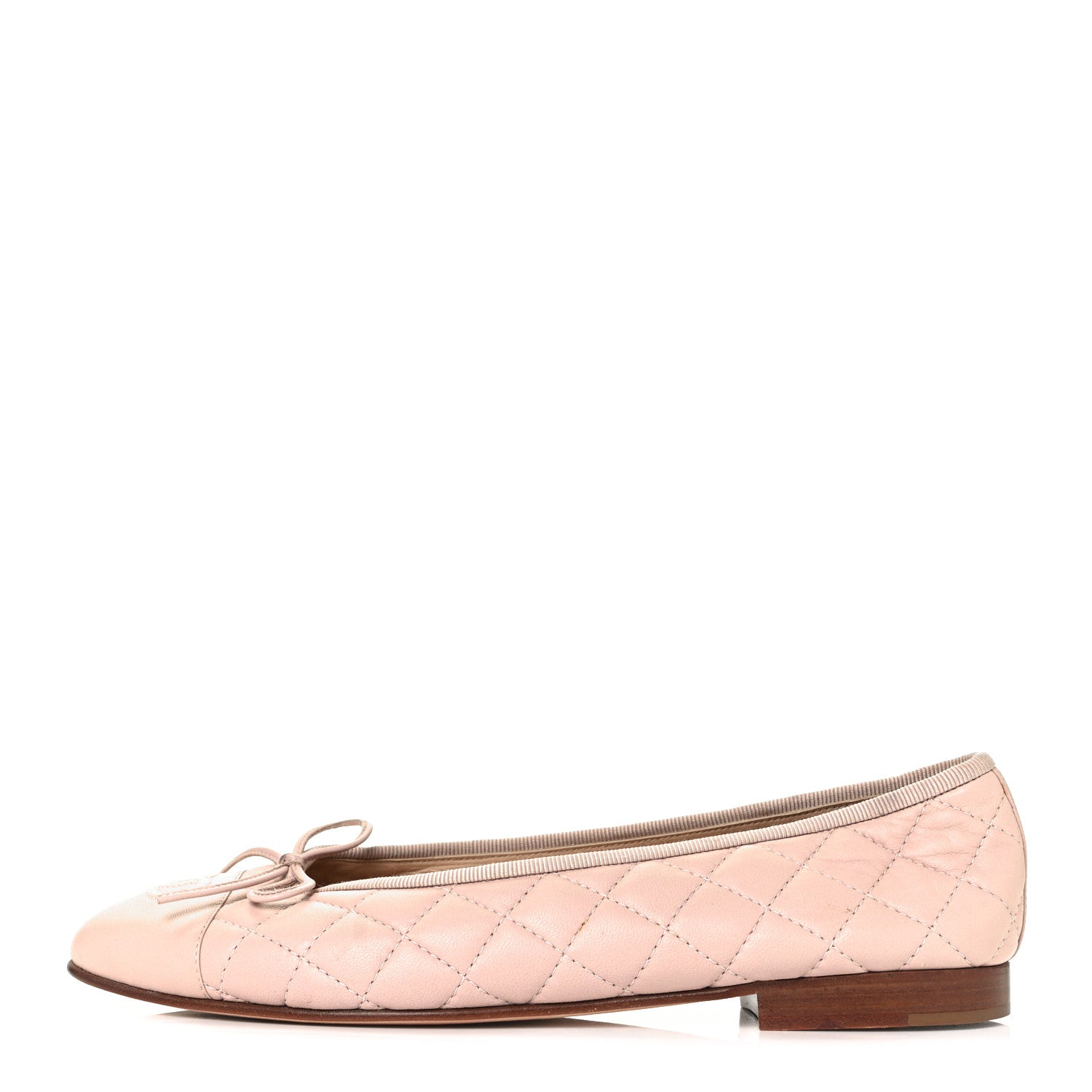 Chanel Lambskin Quilted Cap Toe Ballerina Flats 41 Light Pink 1 of 8