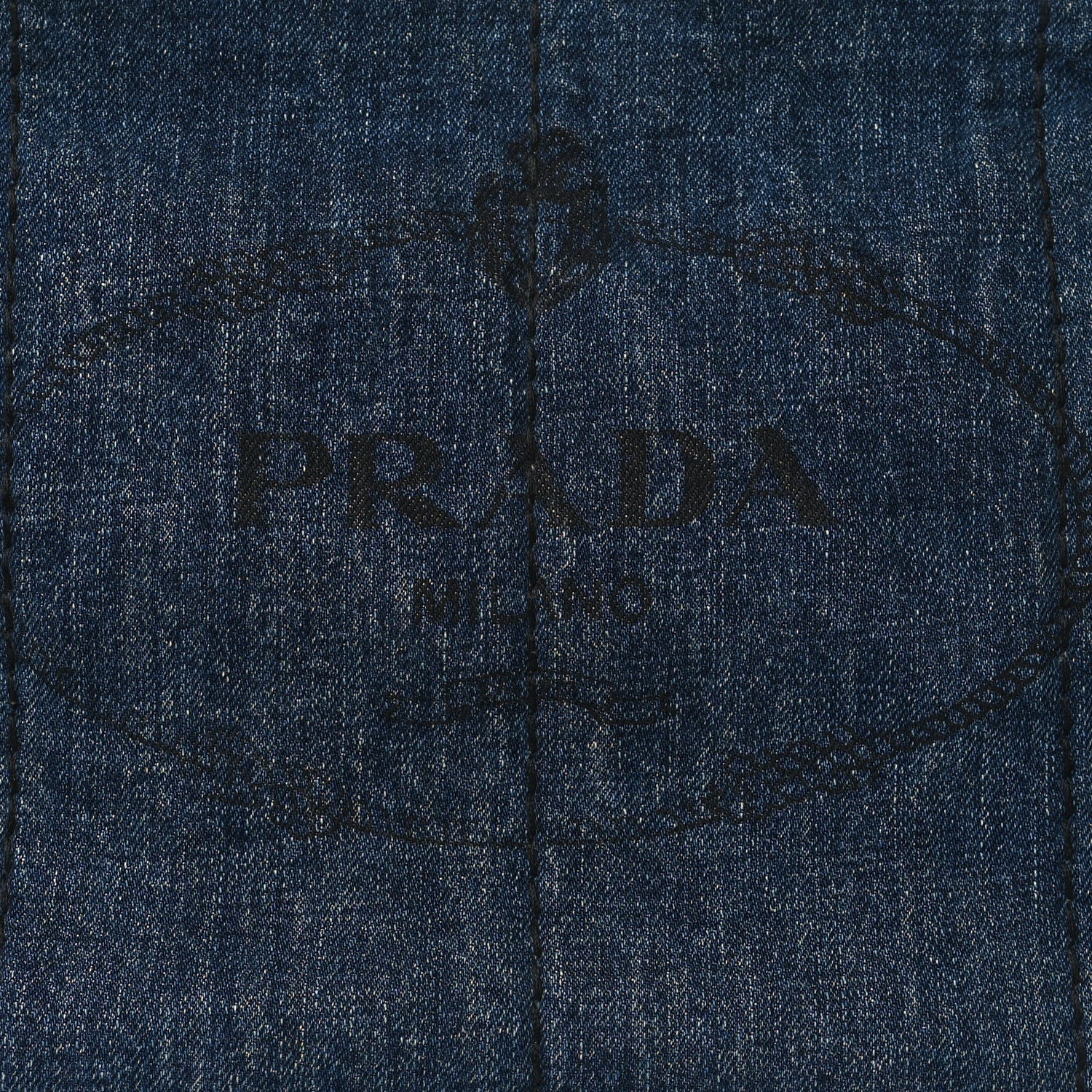 Prada Denim Logo Tote Bleu 7 of 8