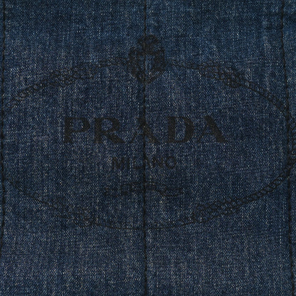 Prada Denim Logo Tote Bleu 7 of 8