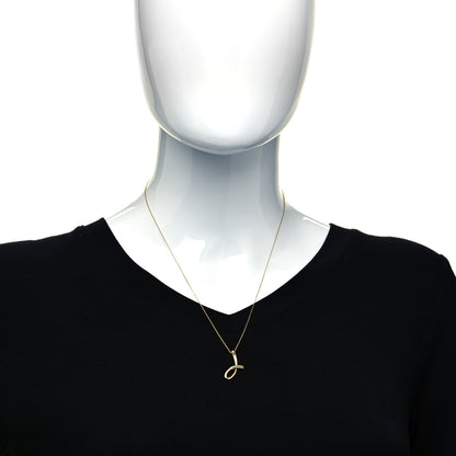 Tiffany 18K Yellow Gold Elsa Peretti Letter J Pendant Necklace 2 of 5