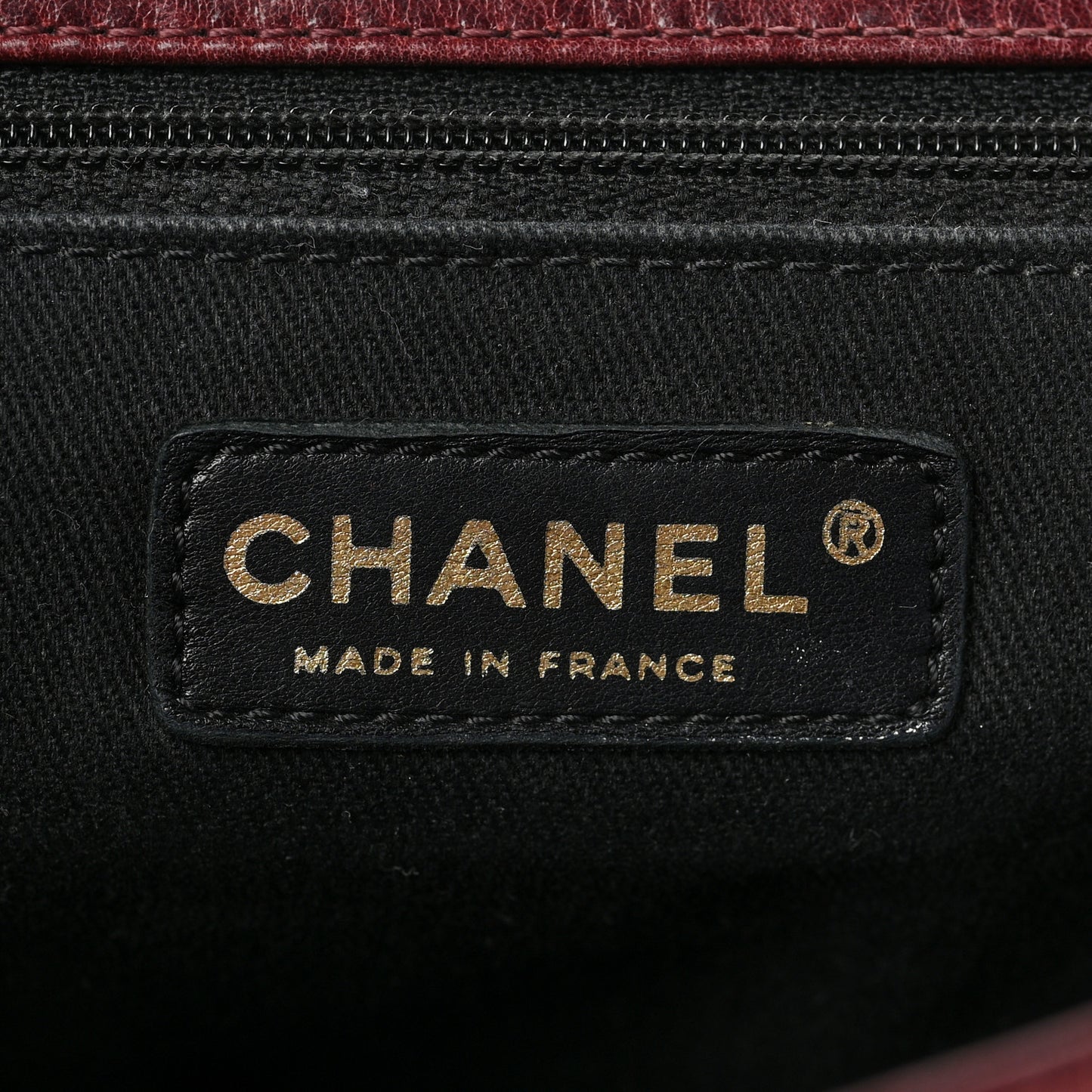 Glazed Calfskin Castle Rock Large Flap Burgundy