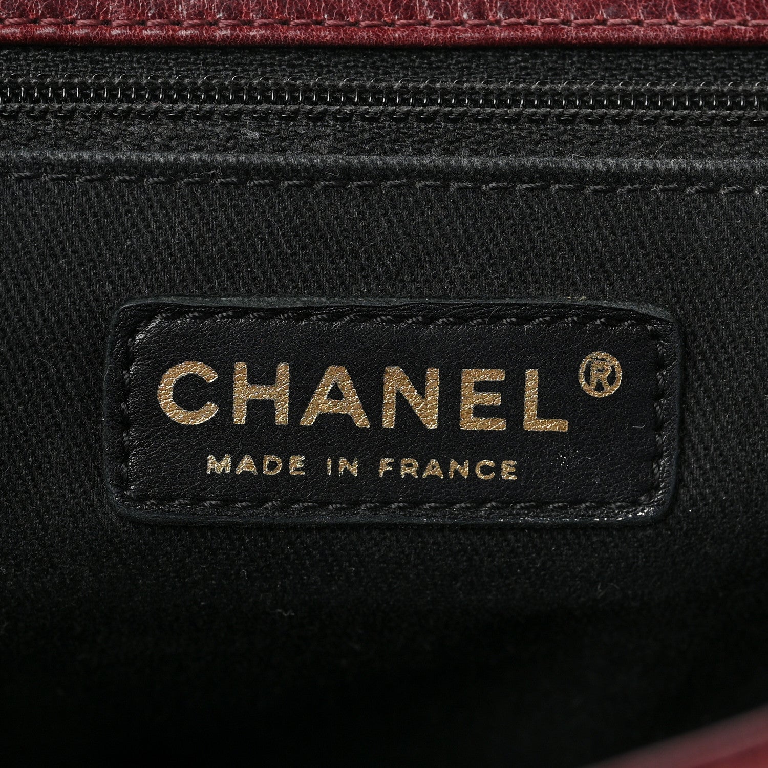 Chanel Glazed Calfskin Castle Rock Large Flap Burgundy 5 of 11