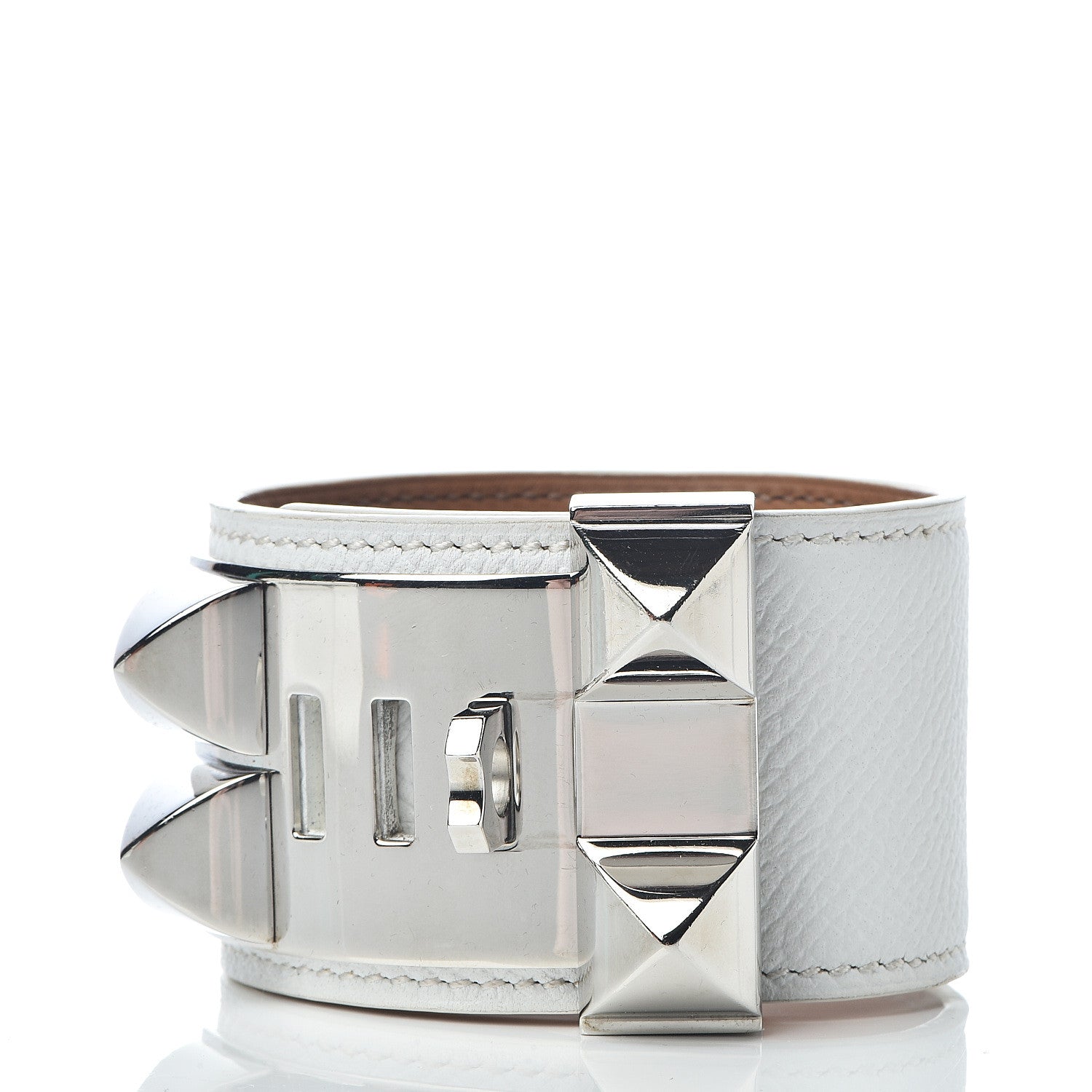 Hermes Epsom Collier de Chien CDC Bracelet S White 3 of 8