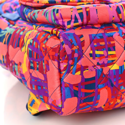 Chanel Foulard Fabric Quilted Printed Backpack Pink 8 of 9