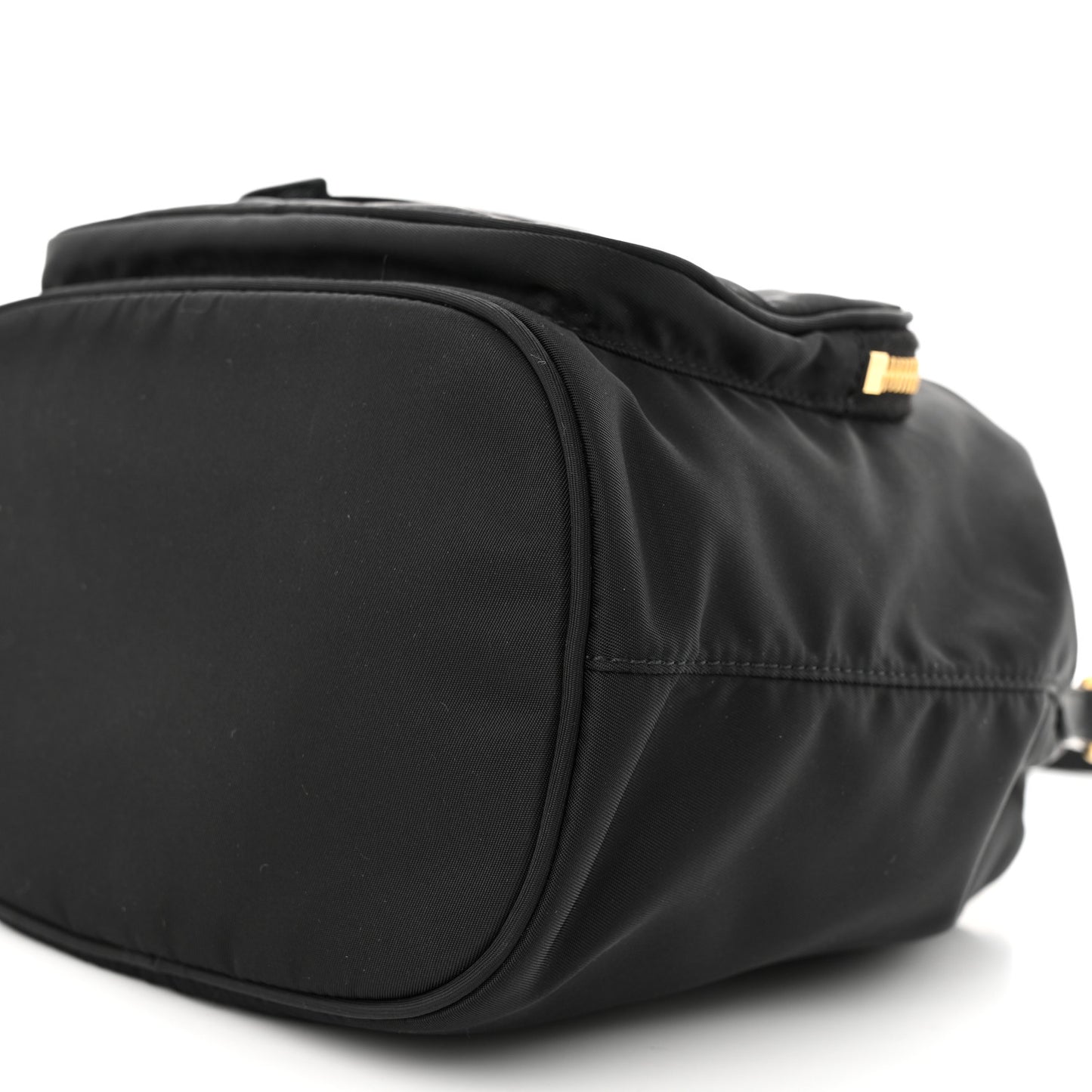 Saffiano Tessuto Nylon Mini Bucket Crossbody Bag Black