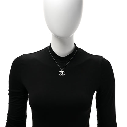 Chanel Crystal Baguette CC Necklace Silver 2 of 5