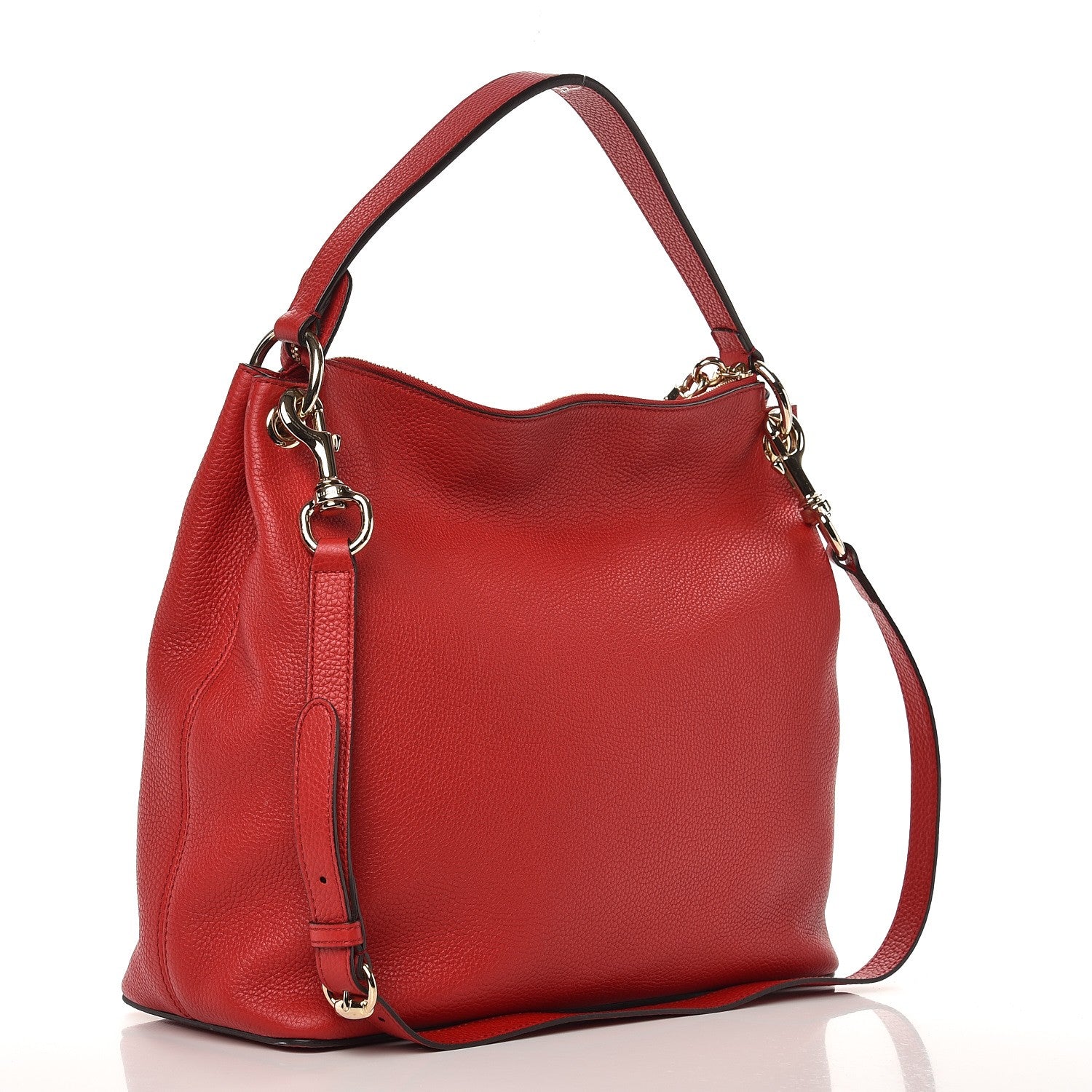 Gucci Pebbled Calfskin Large Soho Hobo Tabasco Red 4 of 9