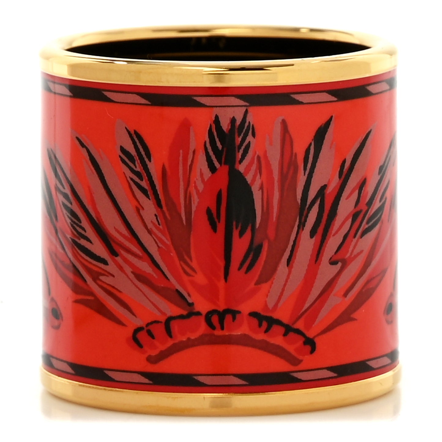 Enamel Gold Plated Brazil Scarf Ring
