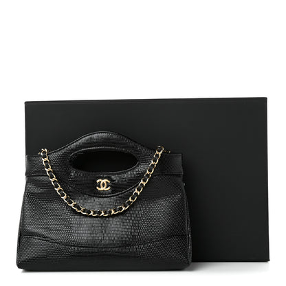 Chanel Calfskin Lizard Embossed Quilted Nano 31 Shopping Bag Black 10 of 10