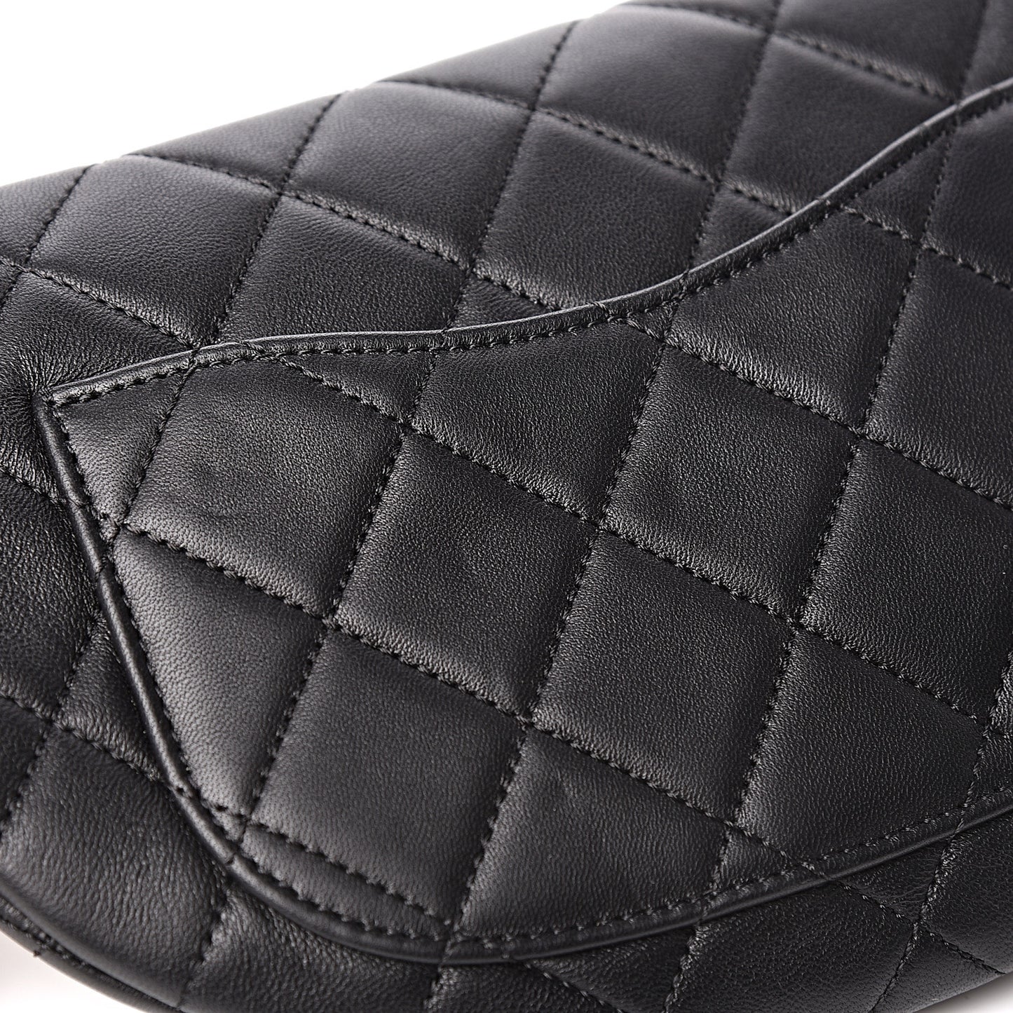 Lambskin Quilted All About Chains Waist Belt Bag Black