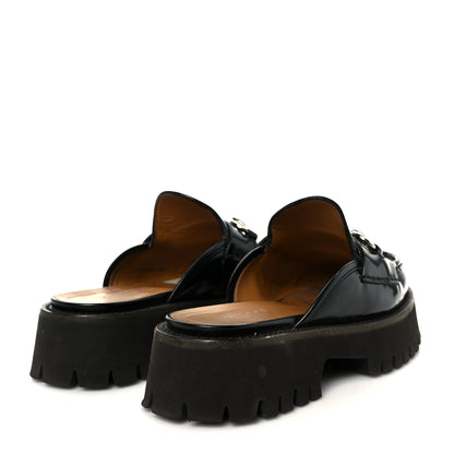 Gucci Magnum Calfskin Womens Horsebit Platform Mules 35.5 Black 5 of 11
