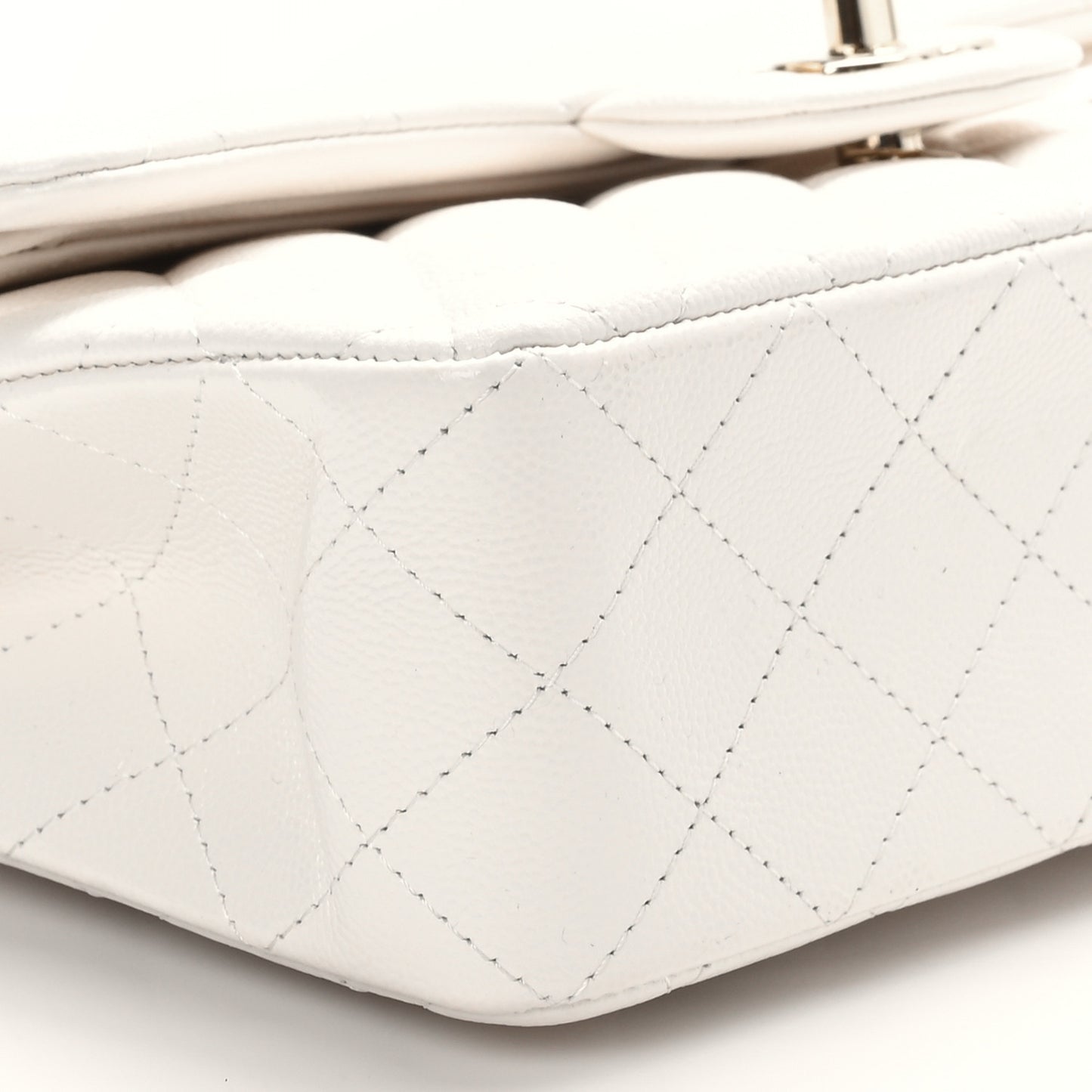 Caviar Quilted Small Double Flap White